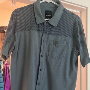 PrAna Mens button up Polo L